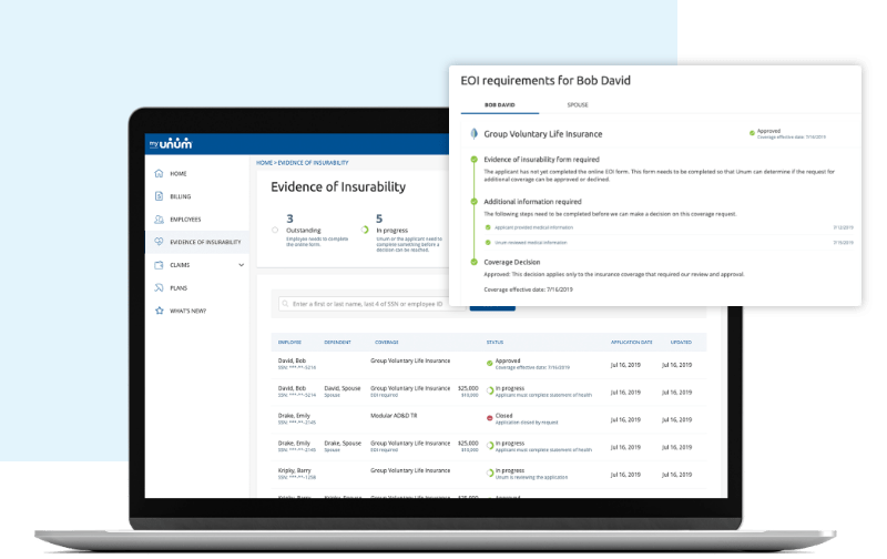 Insurability laptop application imagery