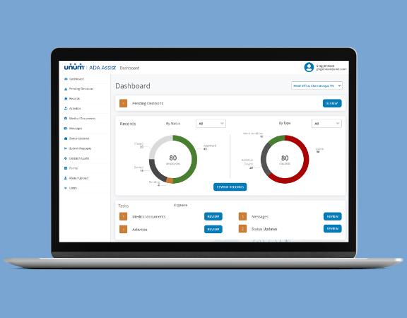 screenshot of desktop dashboard
