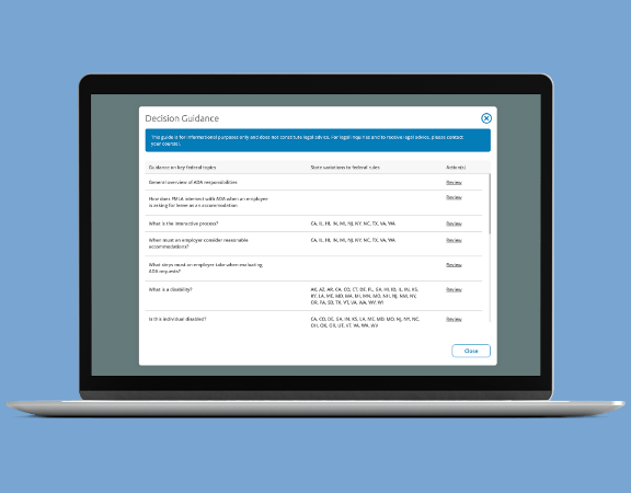 screenshot of compliance tools